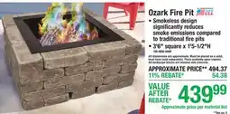 Menards Ozark Fire Pit offer