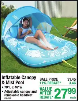 Menards Inflatable Canopy & Mist Pool offer