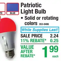 Menards Patriotic Light Bulb offer