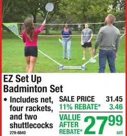 Menards EZ Set Up Badminton Set offer