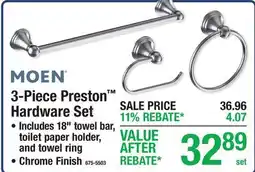 Menards 3-Piece Preston Hardware Set offer