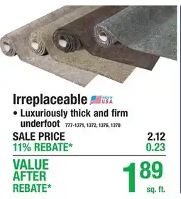 Menards Irreplaceable offer