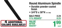 Menards Round Aluminum Spindle offer