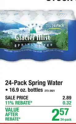 Menards 24-Pack Spring Water offer