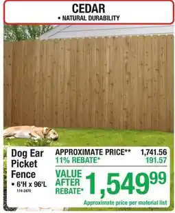 Menards Dog Ear Picket Fence offer