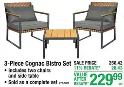 Menards 3-Piece Cognac Bistro Set offer