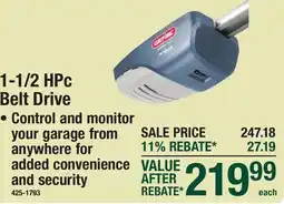 Menards 1-1/2 HPc Belt Drive offer