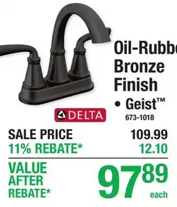 Menards DELTA Oil-Rubber Bronze Finish offer