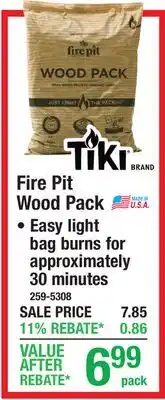 Menards Fire Pit Wood Pack offer