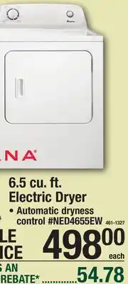 Menards 6.5 cu. ft. Electric Dryer offer