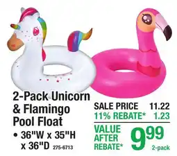 Menards 2-Pack Unicorn & Flamingo Pool Float offer
