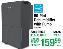 Menards 50-Pint Dehumidifier with Pump offer