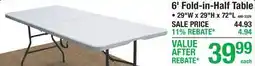 Menards 6' Fold-in-Half Table offer