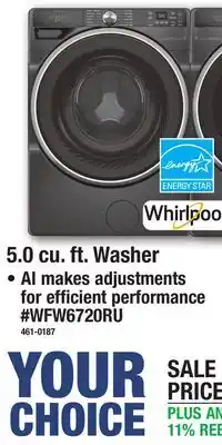 Menards 5.0 cu. ft. Washer offer