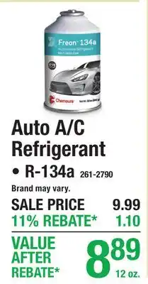 Menards Auto A/C Refrigerant offer