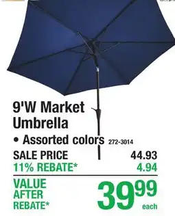 Menards 9'W Market Umbrella offer