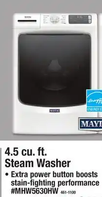 Menards 4.5 cu. ft. Steam Washer offer