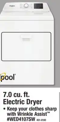 Menards 7.0 cu. ft. Electric Dryer offer