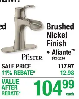 Menards Brushed Nickel Finish offer