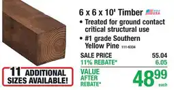 Menards 6 x 6 x 10' Timber offer