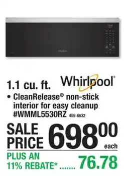 Menards Whirlpool 1.1 cu. ft offer