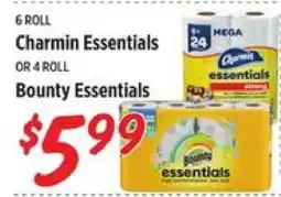 Rouses Charmin Essentials or Bounty Essentials offer