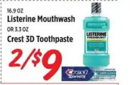 Rouses Listerine Mouthwash or Crest 3D Toothpaste offer