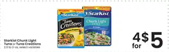 Albertsons Starkist Chunk Light Tuna or Tuna Creations offer