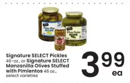 Albertsons Signature SELECT Pickles or Manzanilla Olives offer