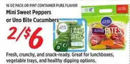 Rouses Mini Sweet Peppers or Uno Bite Cucumbers offer