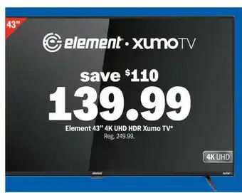 Element 43 4K UHD HDR Xumo TV