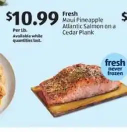 Aldi Fresh Maui Pineapple Atlantic Salmon on a Cedar Plank offer