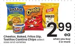 Albertsons Cheetos, Baked, Fritos Dip, Tostitos Cantina Chips offer