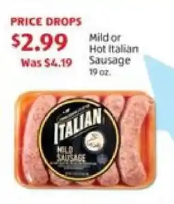 Aldi Mild or Hot Italian Sausage offer