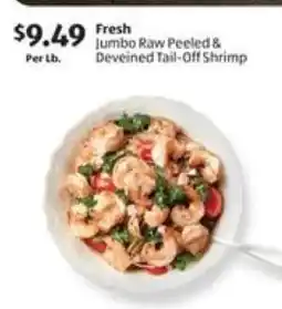 Aldi Fresh Jumbo Raw Peeled & Deveined Tail-Off Shrimp offer