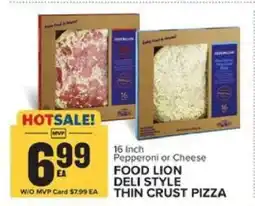 Food Lion Food Lion Deli Style Thin Crust Pizza offer