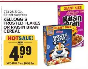 Food Lion Kellogg’s Frosted Flakes or Raisin Bran Cereal offer