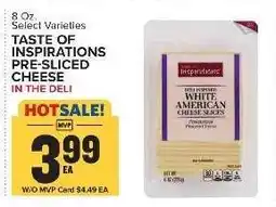 Food Lion Taste of Inspirations Pre-Sliced Cheese offer
