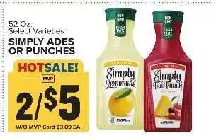 Food Lion Simply Ades or Punches offer