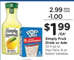 Pick'n Save Simply Fruit Drink or Ade offer