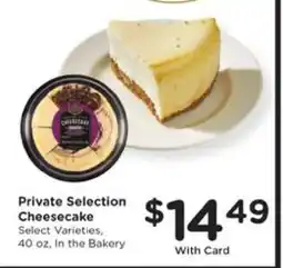 Pick'n Save Private Selection Cheesecake offer