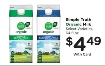 Pick'n Save Simple Truth Organic Milk offer