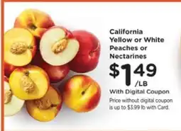 Kroger California Yellow or White Peaches or Nectarines offer