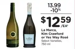 Kroger La Marca, Kim Crawford or Yes Way RosΓ© offer