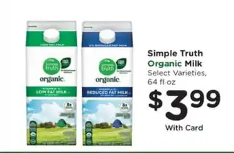 Kroger Simple Truth Organic Milk offer
