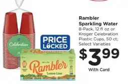 Kroger Rambler Sparkling Water or Kroger Celebration Plastic Cups offer