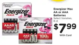 Kroger Energizer Max AA or AAA Batteries offer