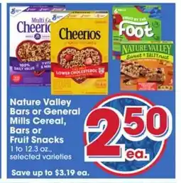Giant Eagle Nature Valley Bars or General Mills Cereal, Bars or Fruit Snacks offer