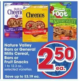 Giant Eagle Nature Valley Bars or General Mills Cereal, Bars or Fruit Snacks offer