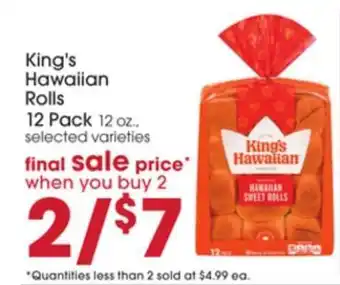 Giant Eagle King's Hawaiian Rolls offer